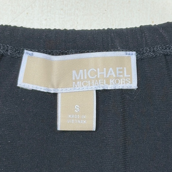 Michael Michael Kors Black w/ Gold Chain Shoulder Straps Long Sleeve Top Size - Picture 8 of 11